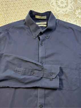 Nordstrom Smartcare Dress Shirt Mens L Large Blue Long Sleeve Button Down Cotton